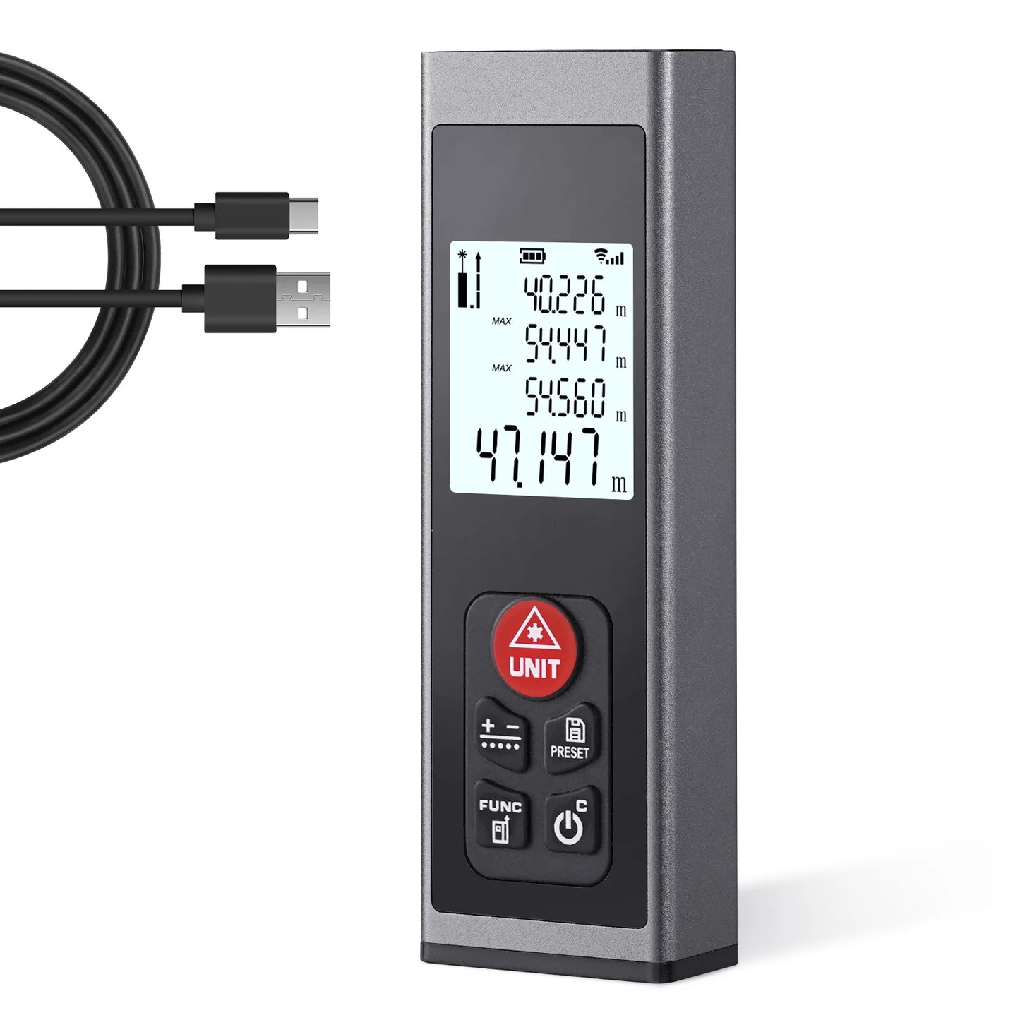 HYCHIKA Mini Laser Tape – 60 Metres Digital Distance Measurer with LCD Backlight