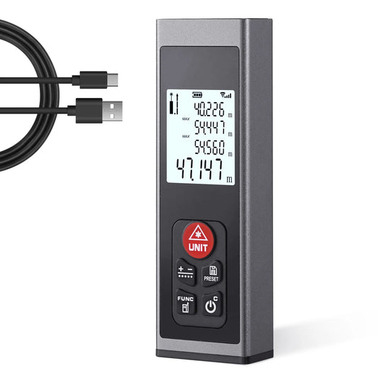 HYCHIKA Mini Laser Tape – 60 Metres Digital Distance Measurer with LCD Backlight