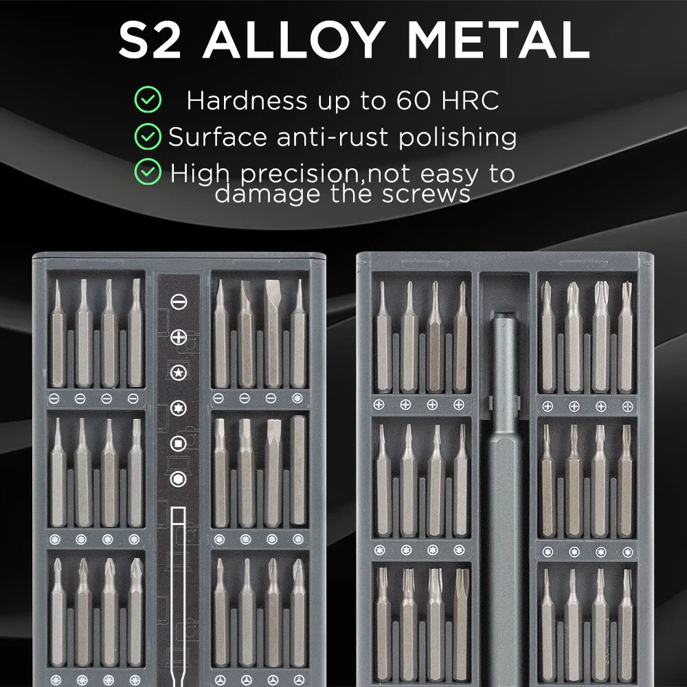 Professional Mini Screwdriver Kit – 25/63-in-1 Magnetic Bits for Phone & PC Repairs