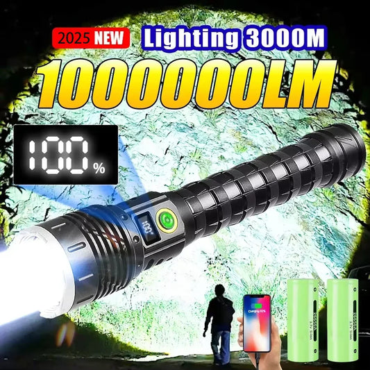 Ultra Bright 900W LED Torch – Waterproof, Rechargeable & Ideal for Emergency Use