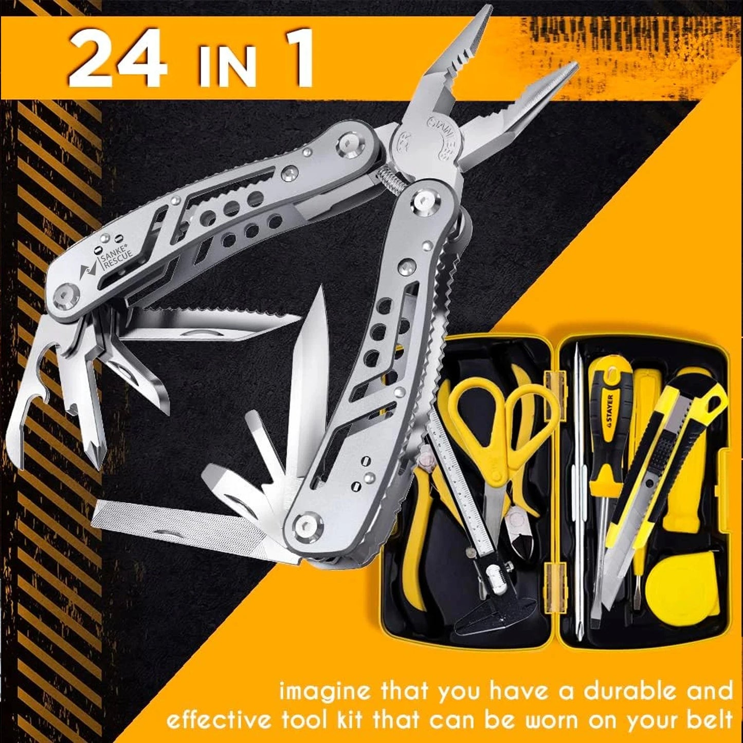 Pocket-Sized 24-in-1 Tool – Universal Multi-Pliers for Camping, Wiring & Quick Fixes