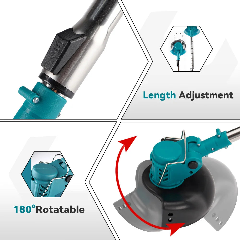 Electric Lawn Trimmer – YOFIDRA Cordless Garden Tool with 100–135cm Reach (Makita Compatible)