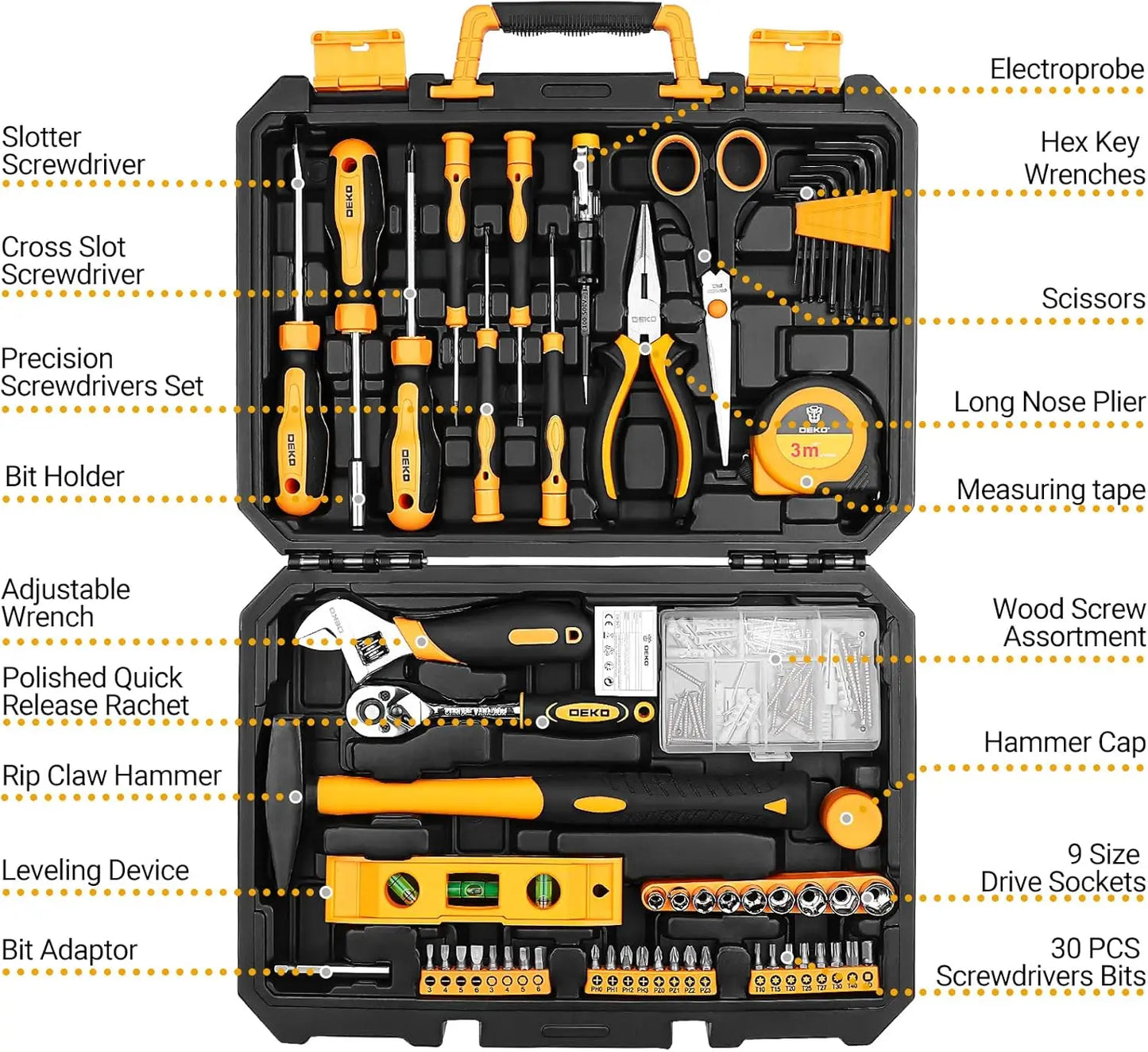 All-in-One Home Tool Kit – 138-Piece Case for Quick Fixes & General Repairs
