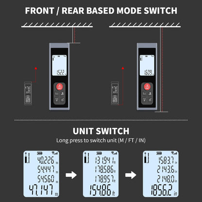 HYCHIKA Mini Laser Tape – 60 Metres Digital Distance Measurer with LCD Backlight
