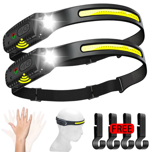 USB Rechargeable LED Head Torch – Powerful Sensor Headlamp for Camping, Fishing & Outdoor Adventures