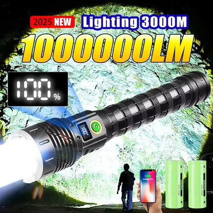 Ultra Bright 900W LED Torch – Waterproof, Rechargeable & Ideal for Emergency Use