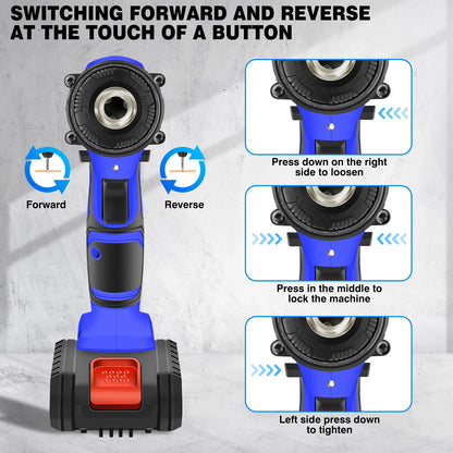 Cordless Drill & Screwdriver Kit – 45Nm Power, LED Light, Ideal for Home & Garden DIY