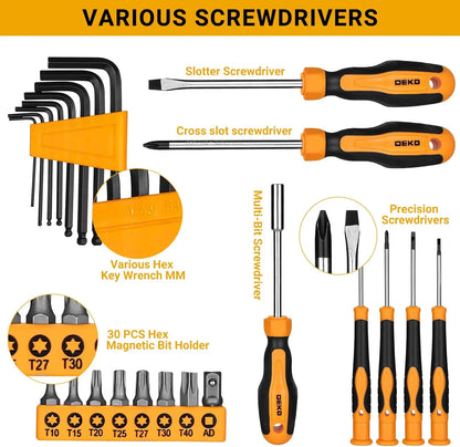 All-in-One Home Tool Kit – 138-Piece Case for Quick Fixes & General Repairs