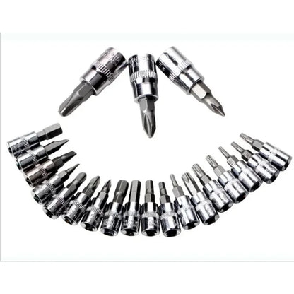 46-Piece Socket & Ratchet Wrench Set – Professional 1/4" Drive for Car Maintenance
