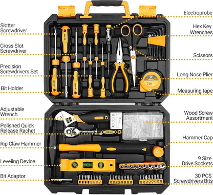 All-in-One Home Tool Kit – 138-Piece Case for Quick Fixes & General Repairs
